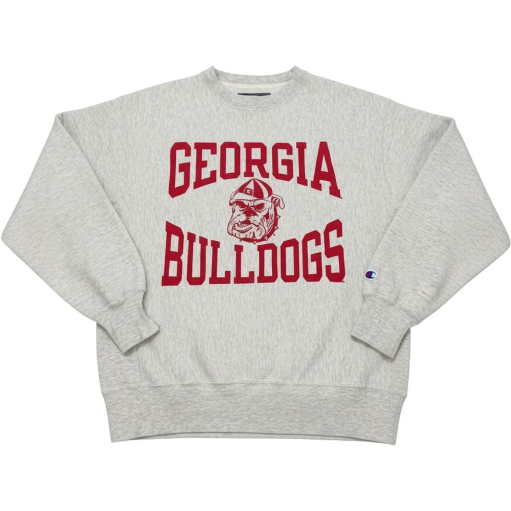 Champion Reverse Weave Sweatshirt Mens Medium Gray Georgia Bulldogs UGA Mascot